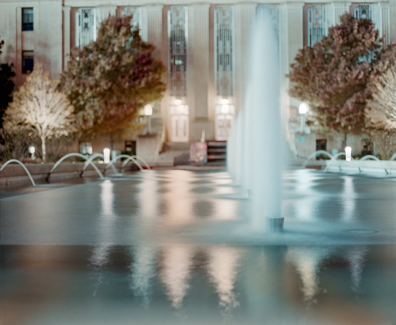 OKC Municipal Fountain. (Mamiya RB67, Fuji 400H @800 ISO, Sekor C 90mm f/3.8)