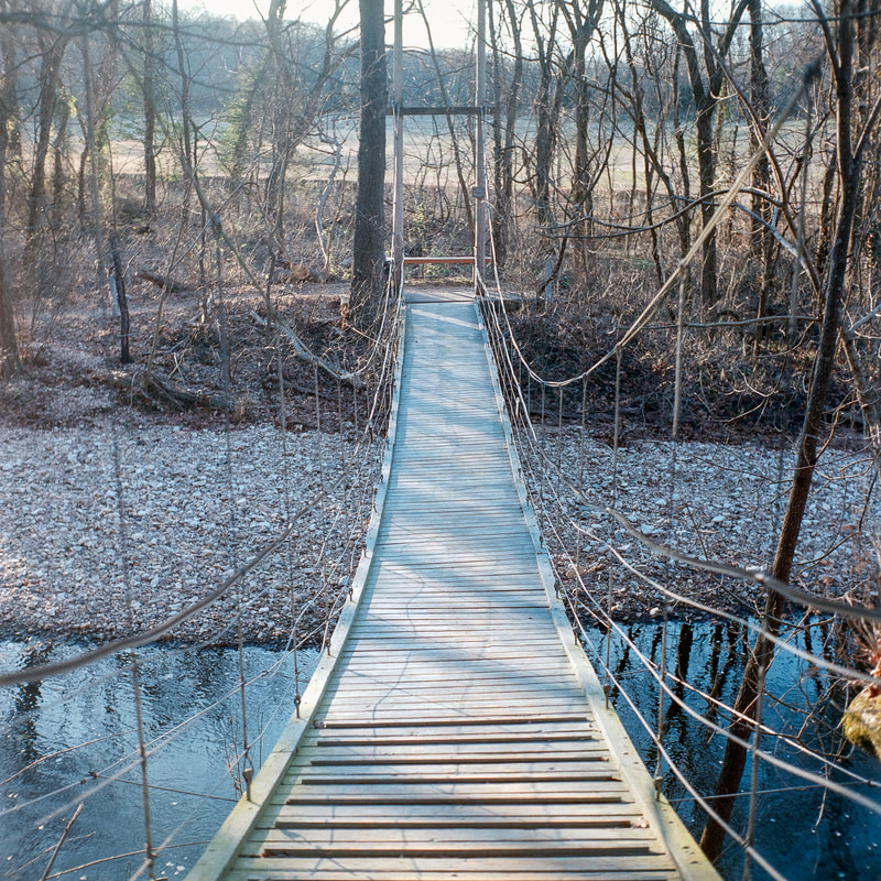 This suspension bridge is such a cool feature of this hiking trail. (Yashica Mat 124G, Fuji 400H)